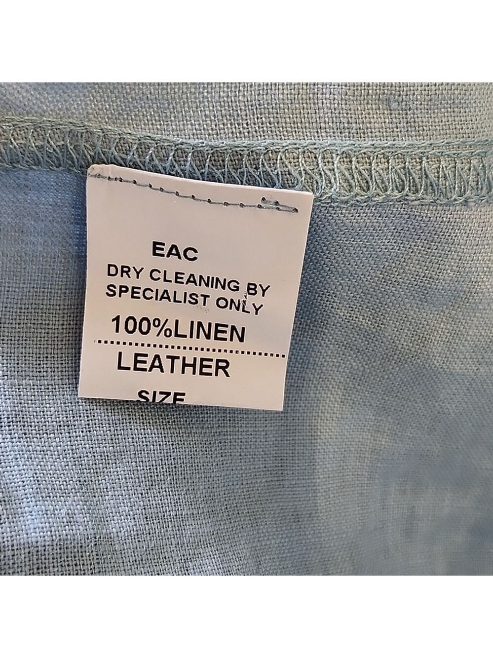 Maurizio Womens Light Blue Linen and Leather Maxi Dress Size Large Racerback - Picture 5 of 9